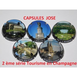 N°1143 - 2 ème série de 5 capsules de champagne GENERIQUE (Tourisme en  Champagne) - Capsule Gaillard