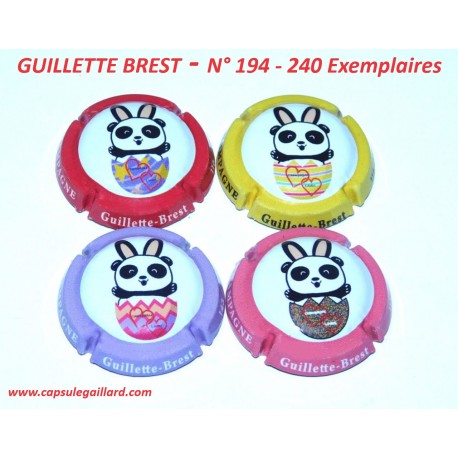 Série de 4 Capsules de champagne - GUILLETTE BREST N°194 - 240 Exemplaires