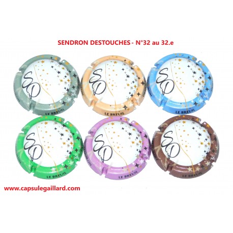 Série de 6 Capsules de champagne SENDRON DESTOUCHES N°32 au 32.e