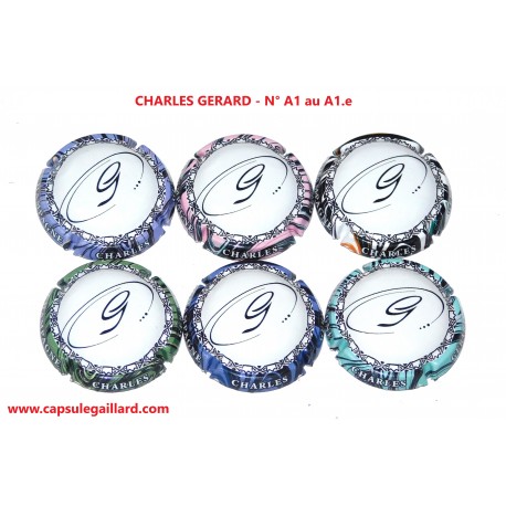 Série de 6 Capsules de champagne CHARLES GERARD N°A1 au A1.e