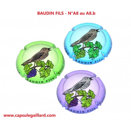 Série de 3 capsules de champagne - BAUDIN FILS N°A8 au A8.b