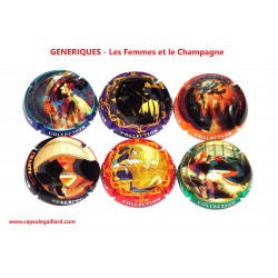 Série de 6 capsules de champagne - GENERIQUE (Les Femmes et le Champagne)