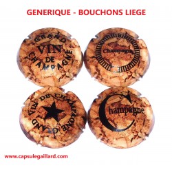 Série de 4 Capsules de Champagne GENERIQUE (Bouchon Liège)