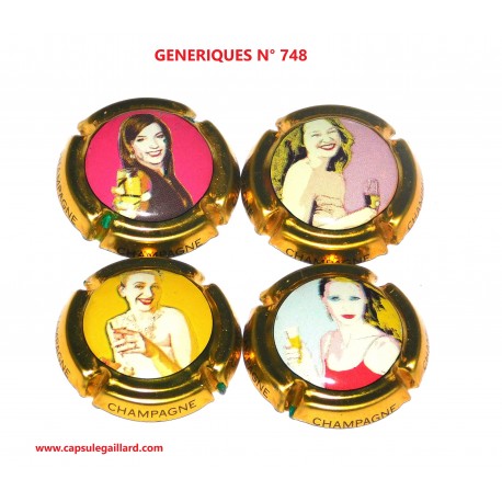 SERIE DE 4 CAPSULES DE CHAMPAGNE - GENERIQUE N°748