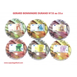 Série de 6 Capsules de champagne - GERARD BONNINGRE DURAND N°33 au 33.e